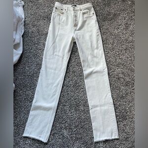 Abercrombie & Fitch ultra high rise straight white jeans!